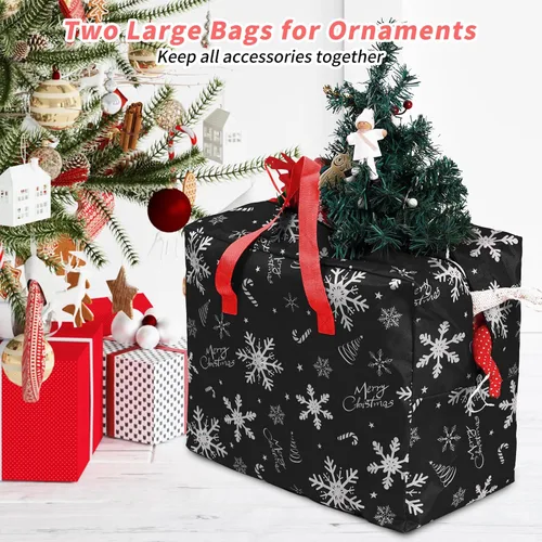 Miniatura 6 de RICHIE Bolsa de almacenamiento para árbol de Navidad de 9 pies (juego de 3 piezas), bolsa Oxford 600D para árbol de Navidad a prueba de desgarros