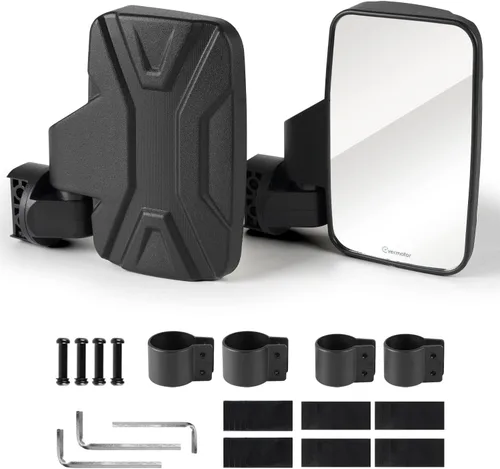 Miniatura 8 de Evermotor 1 juego de espejo central universal UTV para ATV, espejo retrovisor para jaulas de barra antivuelco de 1.6 a 2 pulgadas con abrazadera