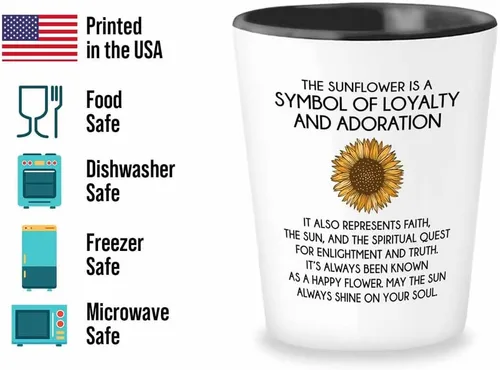 Miniatura 3 de Vaso de chupito de afirmación diaria de 1.5 onzas – Adoración de girasol – Regalo divertido para recordatorio, compañero de trabajo, amistad