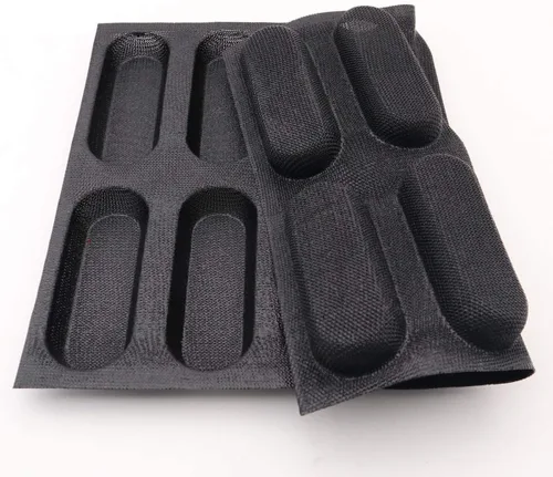 Miniatura 5 de Molde de pan francés perforado antiadherente de silicona, moldes para perros calientes, forros para hornear, molde de pan