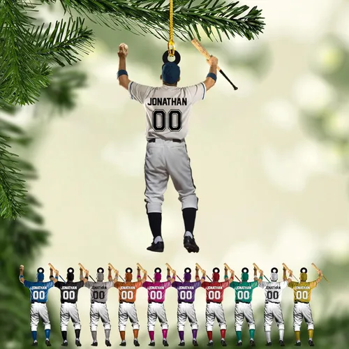 Miniatura 21 de Adorno de béisbol personalizado para niños, recuerdo de cerámica con nombre y número personalizado, algunos niños recién nacen con béisbol en sus