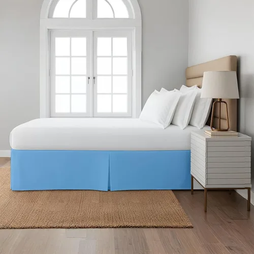 Miniatura 7 de Cottingon Falda de cama plisada con esquinas divididas, 100% microfibra suave, brillante y lujosa, caída a medida de fácil ajuste, tamaño individual