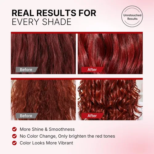 Miniatura 4 de Karseell Acondicionador Depositante de Color Mascarilla Capilar Roja Potenciador de Color, Hidrata y Realza los Tonos Rojos para Cabello Tratado