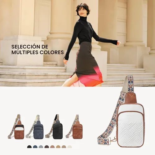 Miniatura 9 de BOSTANTEN Bolso bandolera acolchado, bolsos cruzados para mujer, bolso cruzado de cuero, riñonera con correa de guitarra ajustable