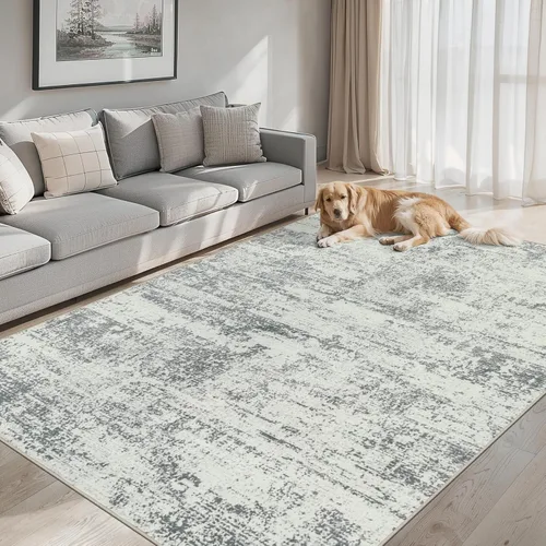 Miniatura 2 de Alfombras de 6x9 para sala de estar - Alfombra lavable moderna abstracta suave grande neutral antideslizante para piso interior resistente a manchas