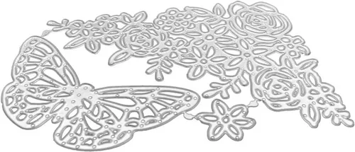 Miniatura 6 de Juego de sellos y troqueles de mariposa para hacer tarjetas, sellos transparentes y troqueles de corte de metal para álbumes de recortes