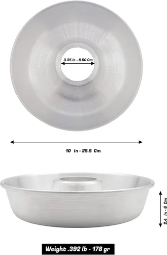 Miniatura 4 de Molde de aluminio para tartas – Moldes de tubo de flauta duraderos para hornear – Bandeja redonda antiadherente para hornear – Pastel de gasa