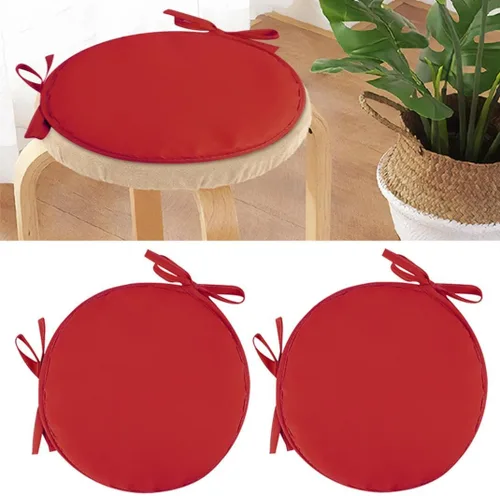 Miniatura 9 de Womenyiaor Juego de 2 cojines redondos para sillas de bistró para interiores y exteriores, cojines para sillas de bistró con lazos, cojines redondos