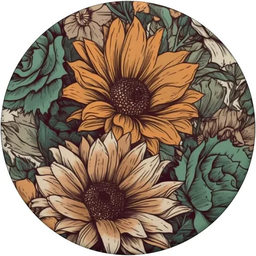 Miniatura 3 de Western Boho Leopard Sunflowers Cactus Rodeo Cowgirl PopSockets PopGrip intercambiables
