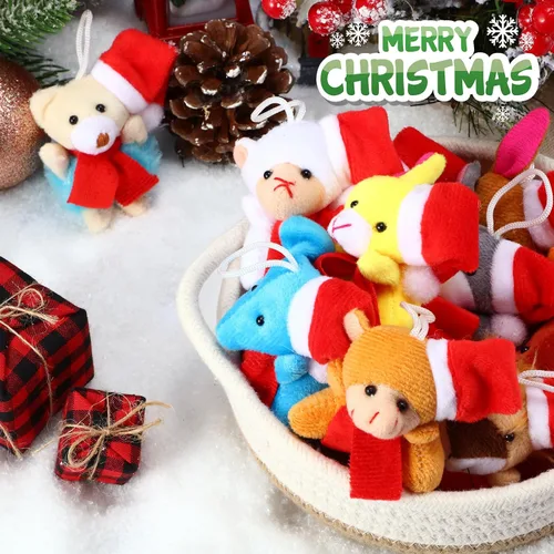 Miniatura 4 de Zhanmai 100 piezas de mini animales de peluche a granel, juguetes de animales pequeños, llaveros para fiestas, huevos de Pascua para niños