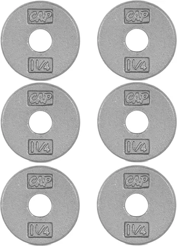 Miniatura 24 de CAP Barbell Placas de peso estándar de hierro fundido de 1 pulgada, individuales y juegos 1.25-50 libras Múltiples opciones Gris