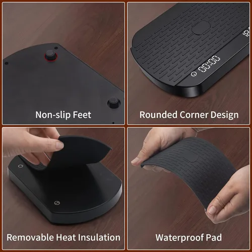 Miniatura 5 de Báscula de café con temporizador, báscula de café espresso recargable, báscula digital de alta precisión de 6.6 lbs/0.00 oz, báscula de alimentos