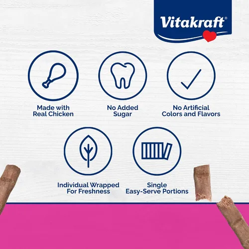 Miniatura 2 de Vitakraft PurrSticks - Golosinas suaves nutritivas y saludables para gatos, palitos de carne asada al horno suavemente para gatos con 70% de carne