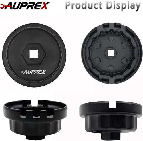 Miniatura 5 de AUPREX Llave de filtro de aceite de aluminio para Toyota Camry, Lexus, Tundra, 4Runner, Highlander, RAV4 y más, 64mm 14 estrías, negro