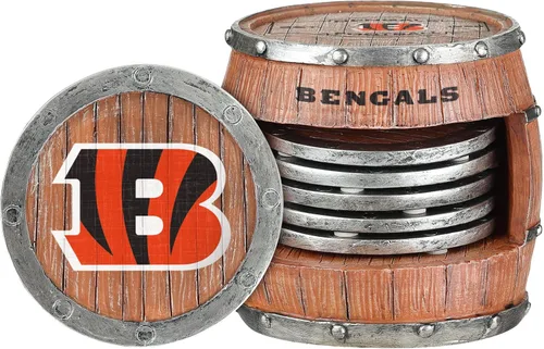 Miniatura 14 de FOCO NFL Team Logo 5-Pack Barrel Beverage Drink Coaster Set