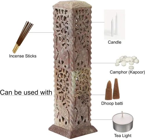 Miniatura 7 de Carry Me Quemador de incienso de mármol hecho a mano, soporte para palitos de velas, soporte para velas de té, talla perfecta de elefante