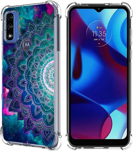 Funda para Moto G Pure/Moto G Power 2022/Moto G Play 2023, Mandala Flower Space Drop Protección a prueba de golpes Carcasa protectora de cuerpo