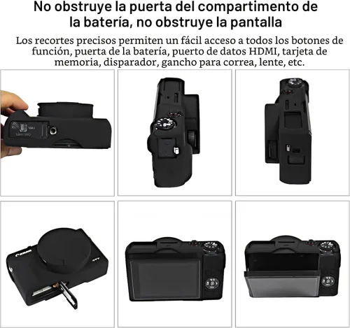 Miniatura 5 de Funda Easy Hood para cámara Canon Powershot G7 X Mark III, cubierta protectora de silicona suave con carcasa de lente extraíble para cámara Canon