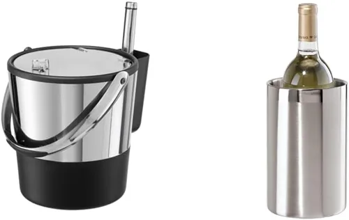 Miniatura 8 de Oggi Cubo de hielo aislado, 4 cuartos de galón/3.8 L, acero inoxidable, negro.