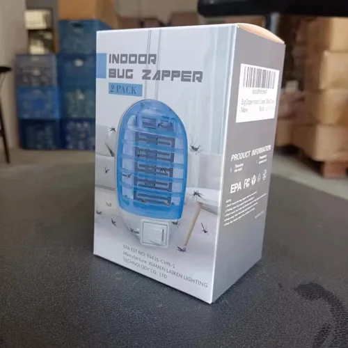 Miniatura 8 de Exterminador de insectos para interiores, trampa para moscas para interiores, mata mosquitos electrónico con luces azules para sala de estar, hogar
