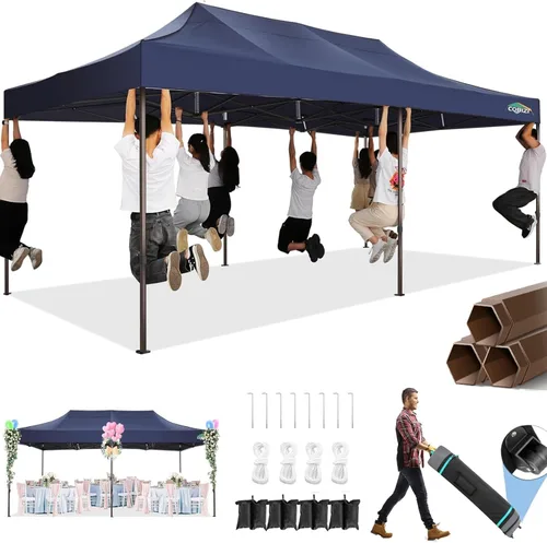 Miniatura 33 de COBIZI Tienda de campaña desplegable resistente de 10 x 10 con 4 paredes laterales extraíbles, toldo desplegable Ez con bolsa portátil, carpa