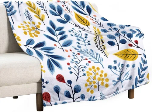 Miniatura 29 de Manta de verano con parches bohemios, vintage, bohemia, acogedora manta de franela para sofá, cama para niños y adultos, 30 x 40 pulgadas, manta