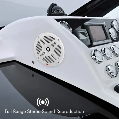 Miniatura 5 de Pyle Altavoces marinos duales de 6.5 pulgadas, altavoz amplificado impermeable y compatible con Bluetooth con transmisión inalámbrica y potencia