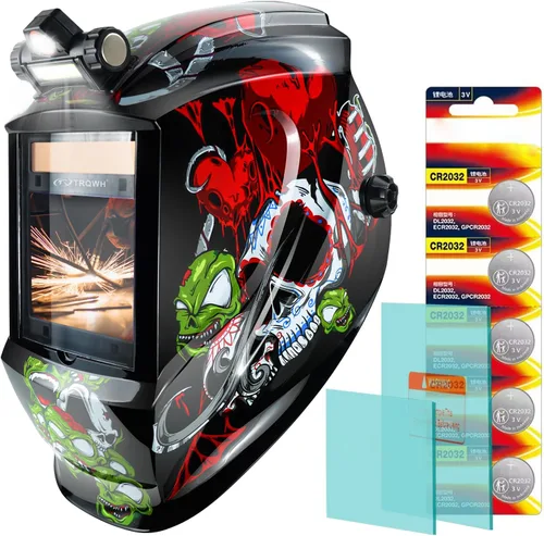 Miniatura 19 de TRQWH Welding Helmet Auto Darkening Large Viewing True Color Solar Powered Welding Mask with 4 Arc Sensor Adjustable Wide Shade Range 4~5-8/9-13