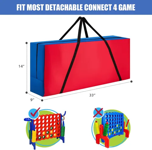 Miniatura 8 de HONEY JOY Bolsa de transporte y almacenamiento gigante 4 en una fila, bolsa de transporte grande y resistente para juego gigante de 4 en punta