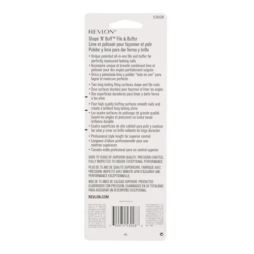 Miniatura 8 de Revlon Shape 'N' Buff - Bloque pulidor de uñas, herramienta de manicura todo en uno para dar forma y brillo a las uñas naturales, 1 unidad