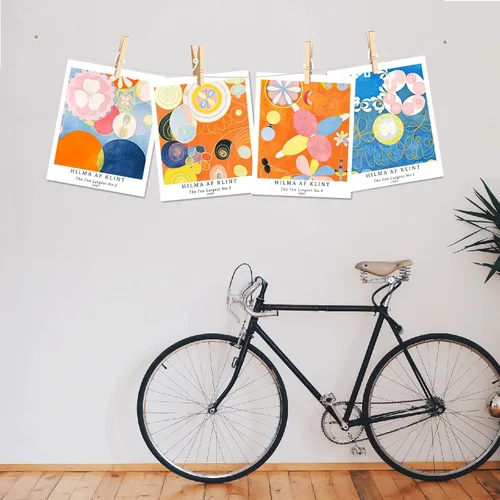 Miniatura 4 de Juego de 4 impresiones artísticas sin marco, arte giclée de 11 x 14 pulgadas, arte geométrico abstracto, decoración de oficina, estética colorida