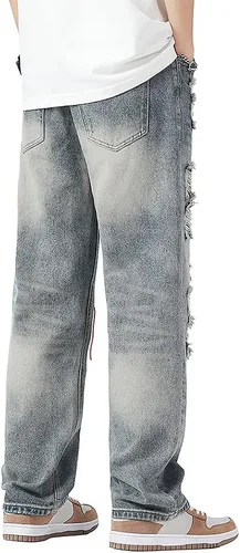 Miniatura 5 de PARVENZA Pantalones de mezclilla clásicos para hombre, pantalones rectos