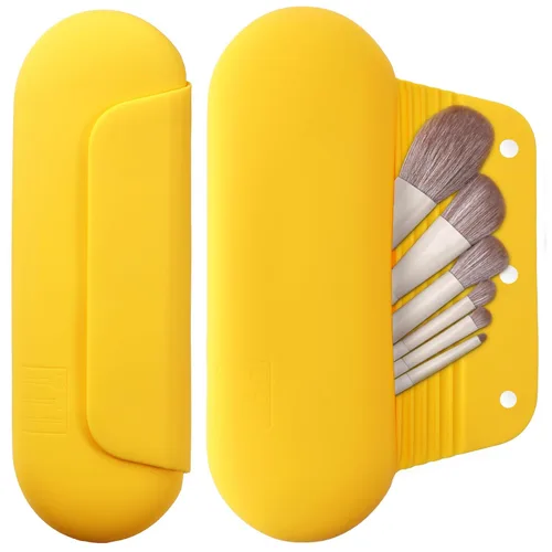 Miniatura 36 de AGIKET Soporte de silicona para brochas de maquillaje, bolsa de cosméticos de viaje: soporte suave y portátil para brochas cosméticas faciales
