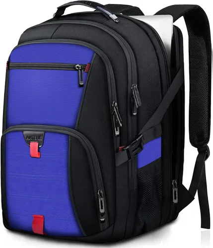 Miniatura 10 de ANTERK Mochila Extra Grande, mochila de viaje, resistente TSA resistente al agua de 17.3 pulgadas, mochilas de mano con puerto USB, mochilas Azul