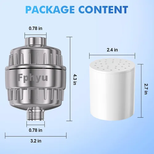 Miniatura 7 de Filtro de Ducha Mejorado, Cabezal de Filtro de Ducha para Agua Dura, Filtro de Cabezal de Ducha de 20 Etapas Elimina el 99% del Cloro, Fluoruro
