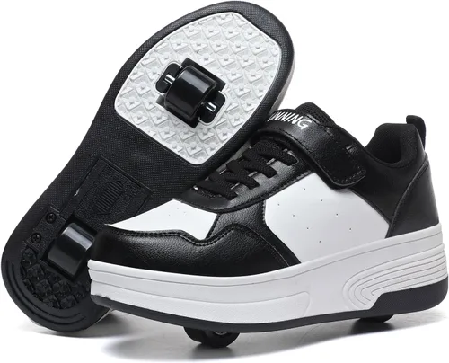 Miniatura 15 de HSQ - Zapatillas de moda con ruedas para patinar, zapatos de patinaje desmontables 2 en 1 con ruedas para niños y niñas