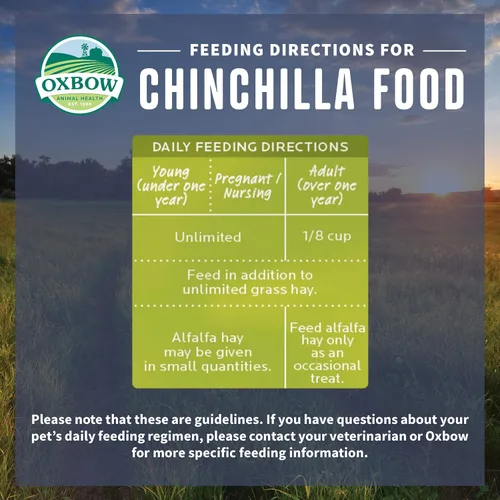Miniatura 5 de Oxbow Essentials Chinchilla Food, hecho de alfalfa, alimento rico en vitaminas y minerales para chinchillas, pellets para mascotas pequeñas