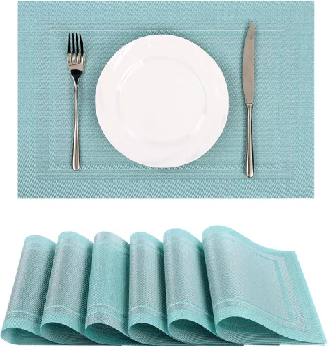 Miniatura 14 de SHACOS - Caminos de mesa de vinilo tejido, lavables, para uso en interiores o exteriores, fáciles de limpiar