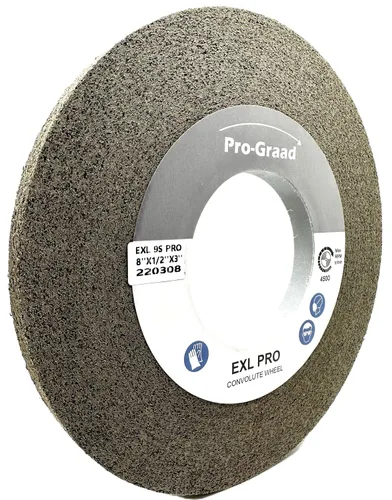 Miniatura 9 de EXL PRO Rueda de pulido de desbarbado convoluto – 6 x 1 pulgada x 1 pulgada 9S de carburo de silicio mediano – grado profesional – Rueda