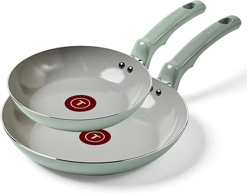 Miniatura 17 de T-Fal Refresh - Juego de batería de cocina antiadherente de cerámica, juego de ollas y sartenes de cerámica de 12 piezas, incluye olla grande, Gris