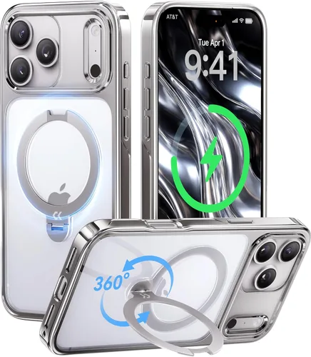Miniatura 17 de CASEKOO Funda azul cielo brillante para Samsung Galaxy S26 Ultra [soporte magnético giratorio de 360°] [compatible con MagSafe]