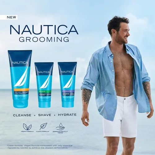 Miniatura 3 de Nautica Grooming - Bálsamo para después del afeitado, 3.3 onzas líquidas (paquete de 1), notas de pomelo, lavanda y madera, fragancia para hombre