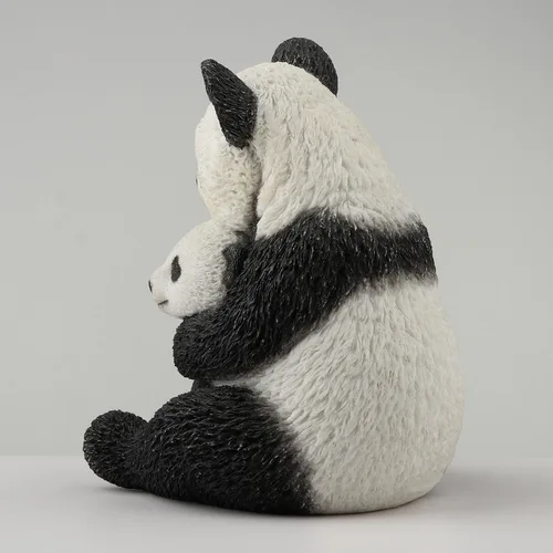 Miniatura 4 de Veronese Design Figura coleccionable pintada a mano de 4 1/2 pulgadas con diseño de panda abrazando a cachorro