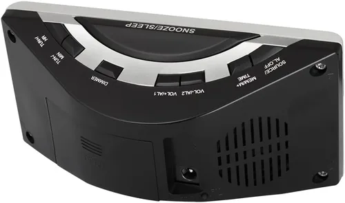 Miniatura 2 de HANNLOMAX Radio despertador HX-148CR, radio FM PLL, alarma dual, pantalla LED verde de 1.4 pulgadas, puerto USB para carga de 2.1 A, solo