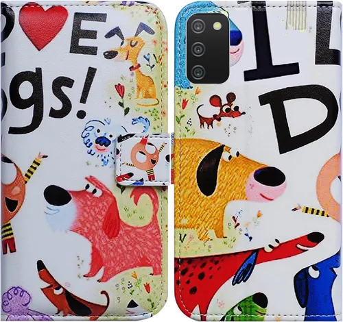 Bcov Funda para Galaxy A03S, Samsung A03s, Colorida funda de piel con tapa para teléfono con ranura para tarjeta y soporte para Samsung Galaxy A03s