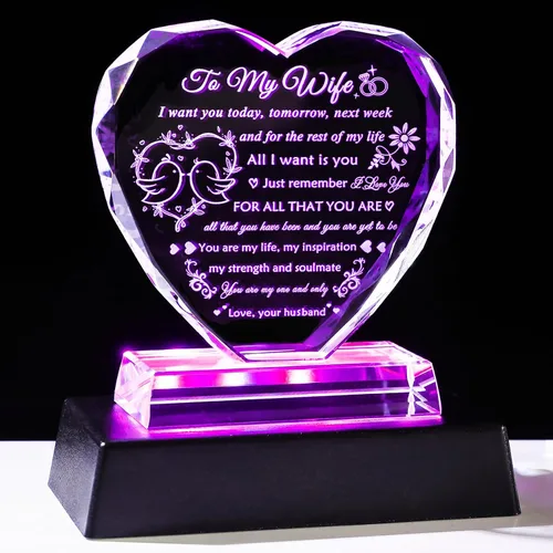 Miniatura 10 de YWHL Regalos de cumpleaños para mejor amiga con base LED, regalo de mejor amiga para mujeres, corazón de cristal, amistad, regalos BFF para mujeres