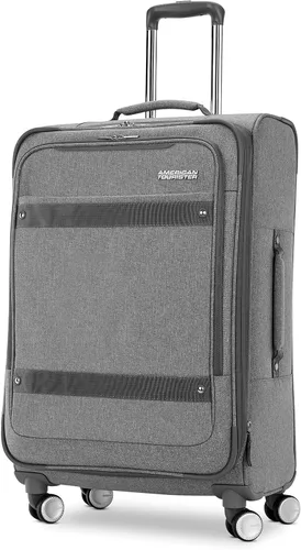 Miniatura 2 de AMERICAN TOURISTER Whim Softside - Maleta expandible con ruedas giratorias, Gris (Dove Grey), Juego de 2 piezas (maleta de manomediana), Whim