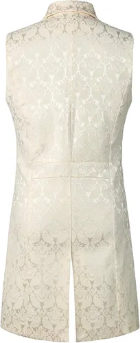 Miniatura 2 de ZEROYAA Chaleco gótico steampunk de doble botonadura jacquard para hombre, chaleco sin mangas