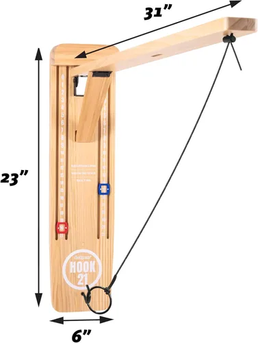 Miniatura 4 de GoSports Hook 21 Juego de columpio de anillo montado en la pared con brazo plegable - Juega en interiores o exteriores barniz natural