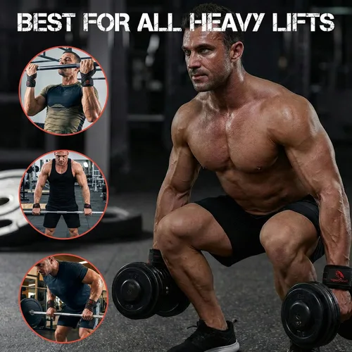 Miniatura 7 de Figura 8 Correa de elevación acolchada correas de levantamiento de peso muerto resistentes Correas de levantamiento de pesas Strongman Axle Bar